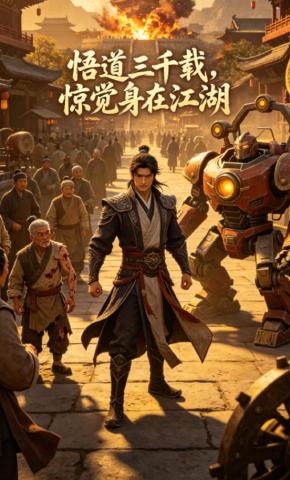 短剧《悟道三千载，惊觉身在江湖》海报