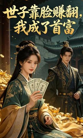 短剧《世子靠脸赚翻，我成了首富》海报