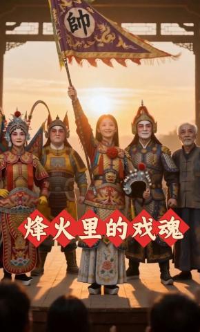 短剧《烽火里的戏魂》海报