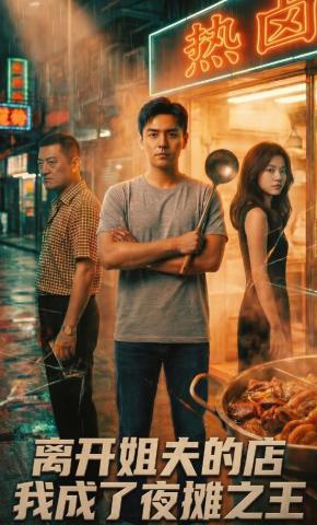 短剧《离开姐夫的店，我成了夜摊之王》海报