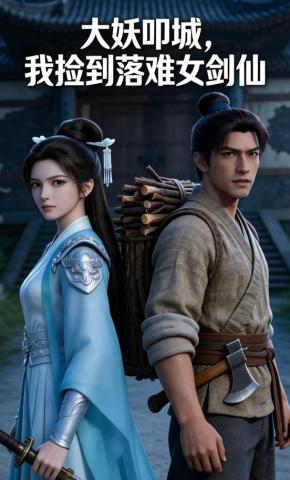 短剧《大妖叩城，我捡到落难女剑仙》海报