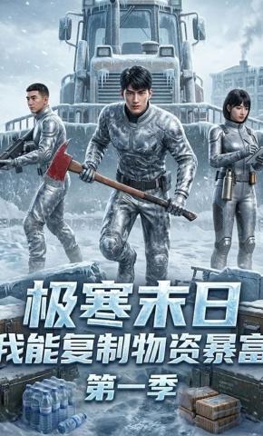 短剧《极寒末日：我能复制物资暴富第一季》海报