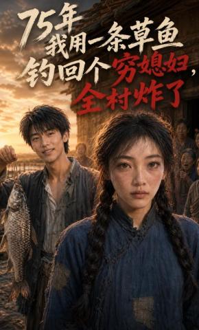 短剧《75年我用一条草鱼钓回个穷媳妇，全村炸了》海报