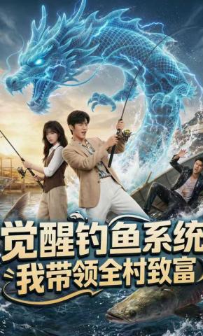 短剧《觉醒钓鱼系统，我带领全村致富》海报