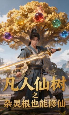 短剧《凡人仙树之杂灵根也能修仙》海报