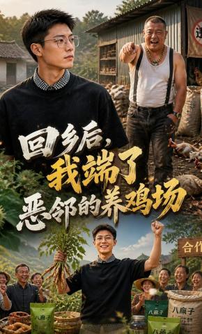 短剧《回乡后，我端了恶邻的养鸡场》海报