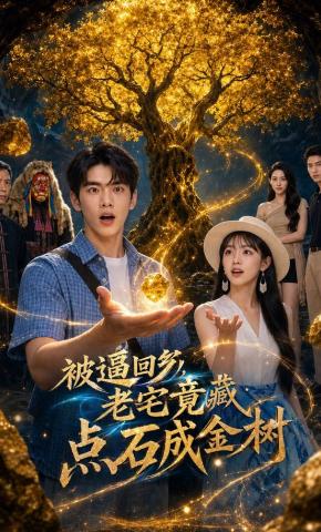 短剧《被逼回乡，老宅竟藏点石成金树》海报
