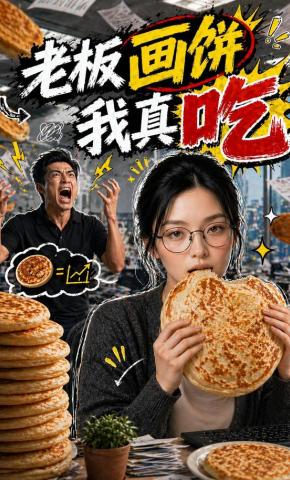 短剧《老板画饼我真吃》海报