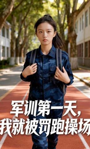 短剧《军训第一天，我就被罚跑操场》海报