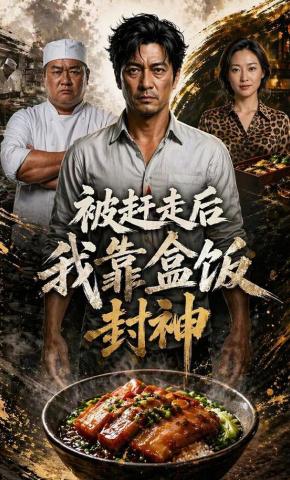 短剧《被赶走后，我靠盒饭封神》海报