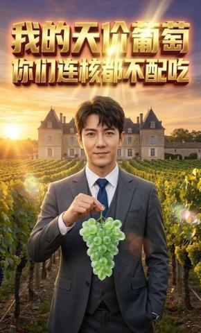 短剧《我的天价葡萄，你们连核都不配吃》海报