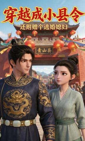 短剧《穿越成小县令，还附赠个逃婚媳妇》海报