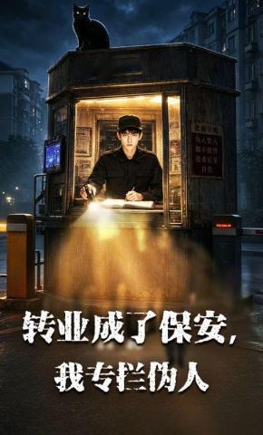 短剧《转业成了保安，我专拦伪人》海报