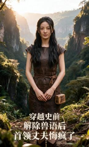 短剧《穿越史前：解除兽语后，首领丈夫悔疯了》海报