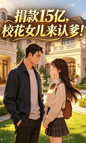 短剧《捐款15亿，校花女儿来认爹！》海报