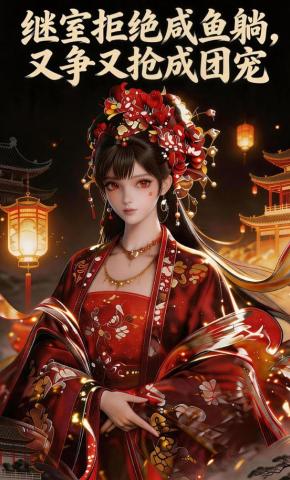 短剧《继室拒绝咸鱼躺，又争又抢成团宠第一季》海报