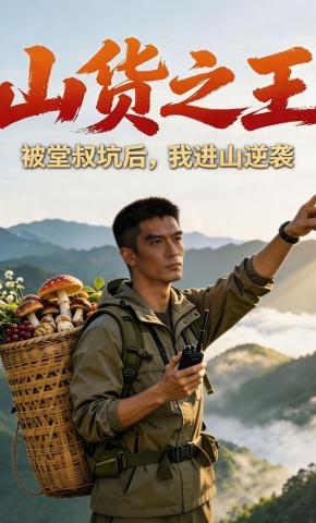 短剧《被堂叔坑后，我进山逆袭山货之王》海报