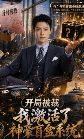 短剧《开局被裁，我激活了神豪盲盒系统》海报
