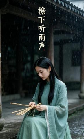 短剧《檐下听雨声》海报