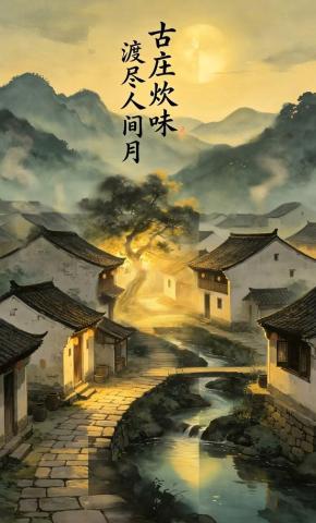 短剧《古庄炊味渡尽人间月》海报
