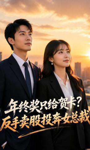 短剧《年终奖只给贺卡？反手卖股投奔女总裁》海报