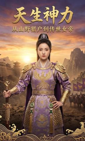 短剧《天生神力：从山野猎户到传世女帝》海报