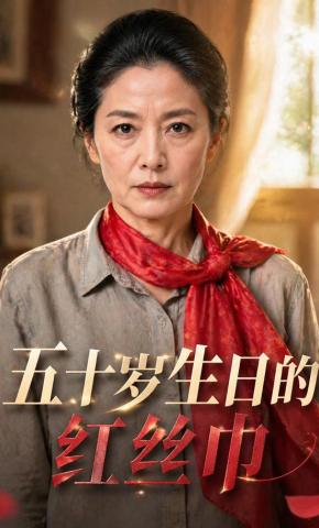 短剧《五十岁生日的红丝巾》海报