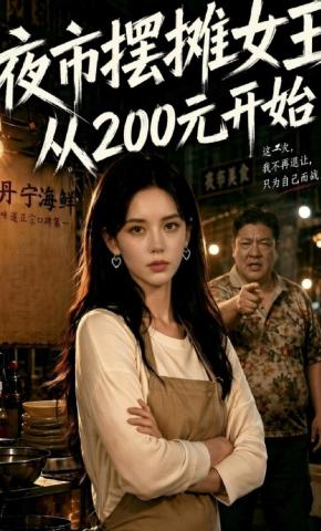 短剧《夜市摆摊女王，从200元开始》海报