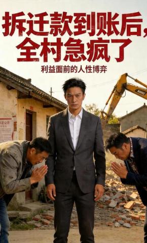 短剧《拆迁款到账后，全村急疯了》海报