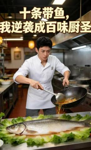 短剧《十条带鱼，我逆袭成百味厨圣》海报