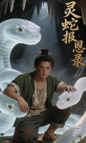 短剧《灵蛇报恩录》海报