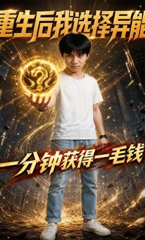短剧《重生后我选择异能一分钟获得一毛钱》海报