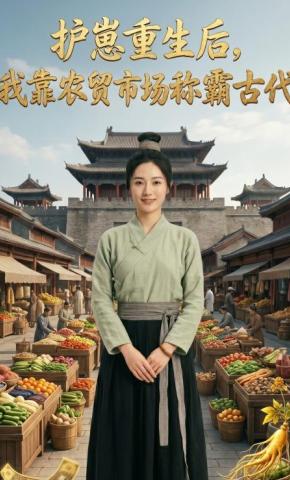 短剧《护崽重生后，我靠农贸市场称霸古代》海报