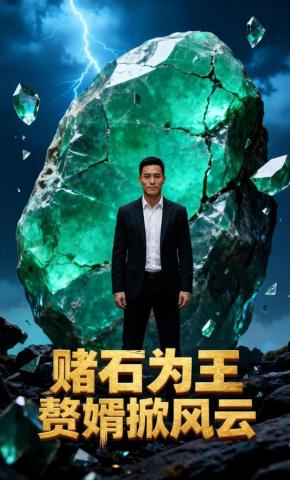 短剧《赌石为王，赘婿掀风云》海报