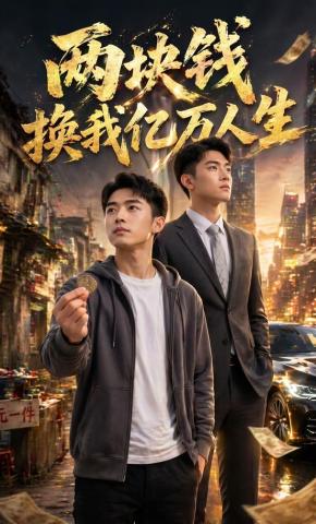 短剧《两块钱换我亿万人生》海报