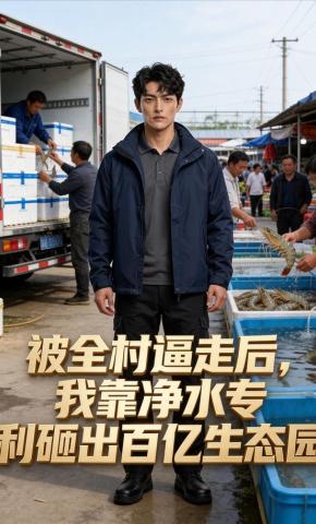 短剧《被全村逼走后，我靠净水专利砸出百亿生态园》海报