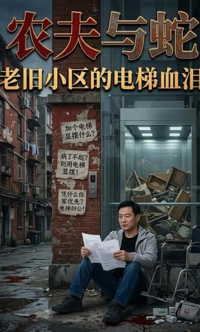 短剧《农夫与蛇，老旧小区的电梯血泪》海报
