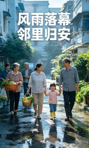 短剧《风雨落幕邻里归安》海报