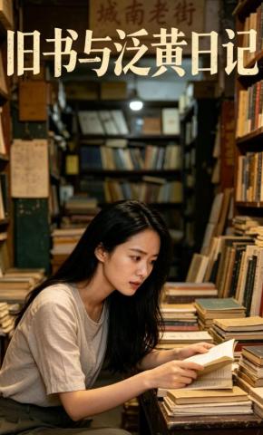 短剧《旧书与泛黄日记》海报