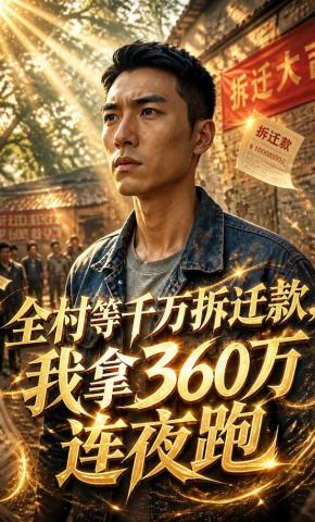 短剧《全村等千万拆迁款，我拿360万连夜跑》海报
