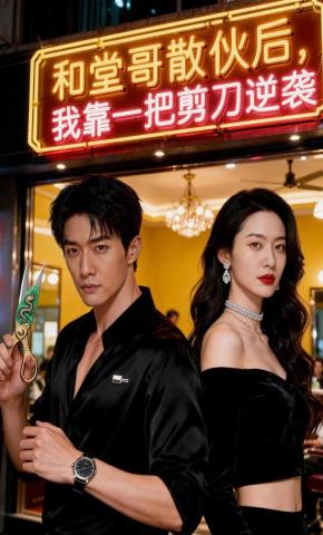 短剧《和堂哥散伙后，我靠一把剪刀逆袭》海报