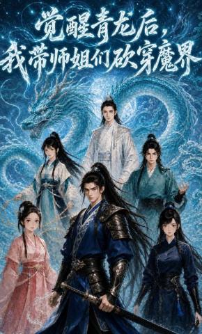 短剧《觉醒青龙后，我带师姐们砍穿魔界》海报