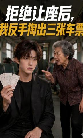 短剧《拒绝让座后，我反手掏出三张车票》海报
