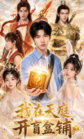 短剧《我在天庭开盲盒铺》海报