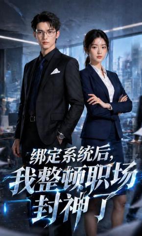 短剧《绑定系统后，我整顿职场封神了》海报