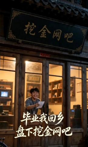 短剧《毕业我回乡盘下挖金网吧》海报
