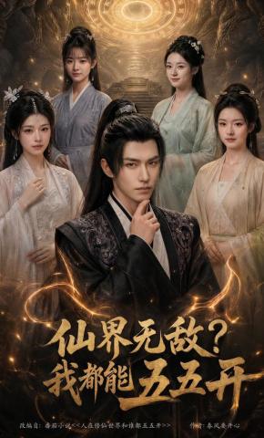 短剧《仙界无敌？我都能五五开》海报