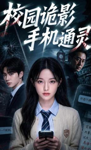 短剧《校园诡影手机通灵》海报