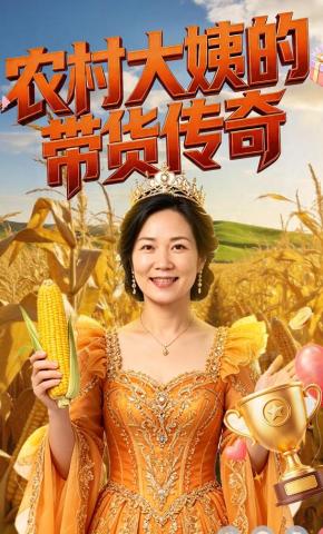 短剧《农村大姨的带货传奇》海报