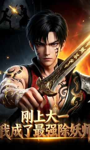 短剧《刚上大一，我成了最强除妖师》海报